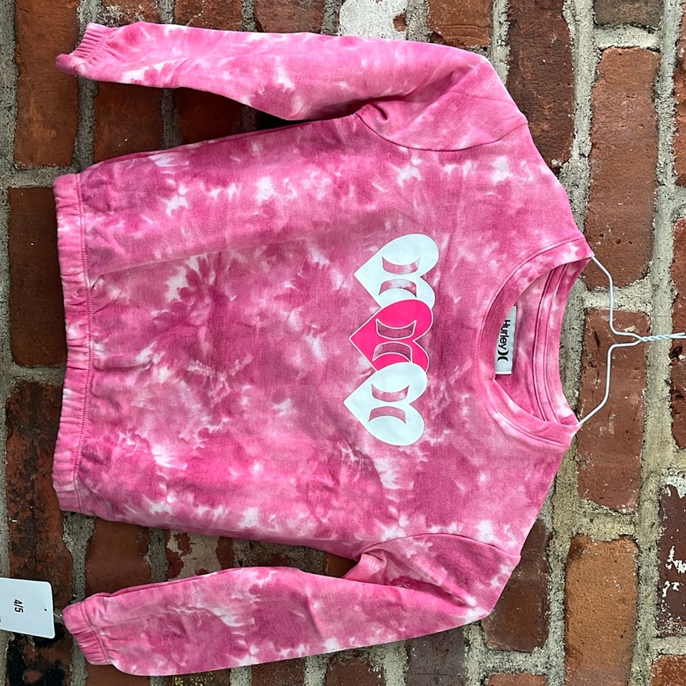Hurley two-piece girls tie-dyed pink outfit so cute for school NWT